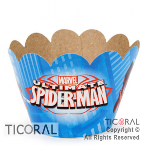 SPIDERMAN FAJA CUBRE CUPCAKE C/TOPPER x 10